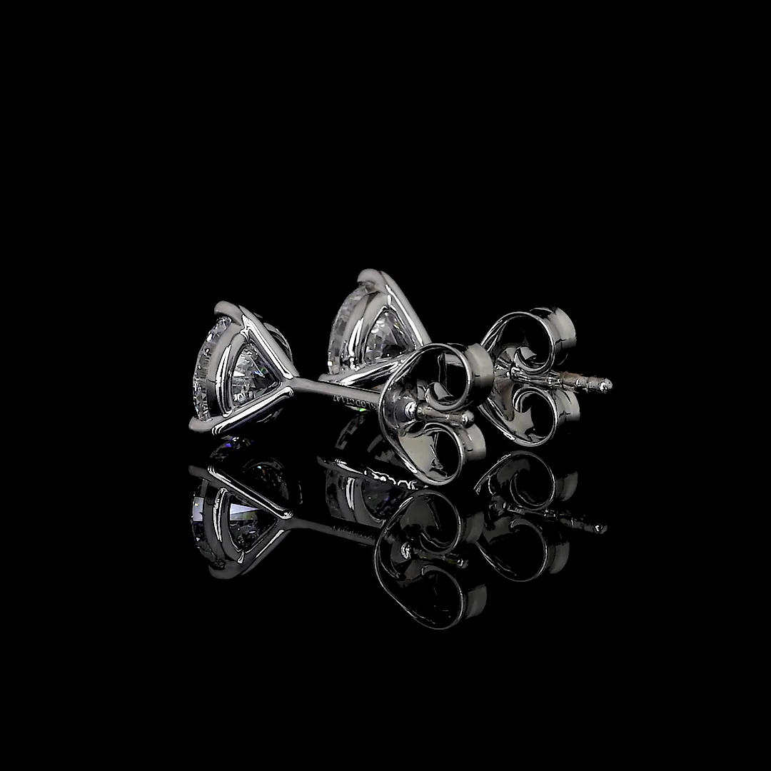 0.5 Cts 18k White Gold Round Shape Martini Earring - Image 2