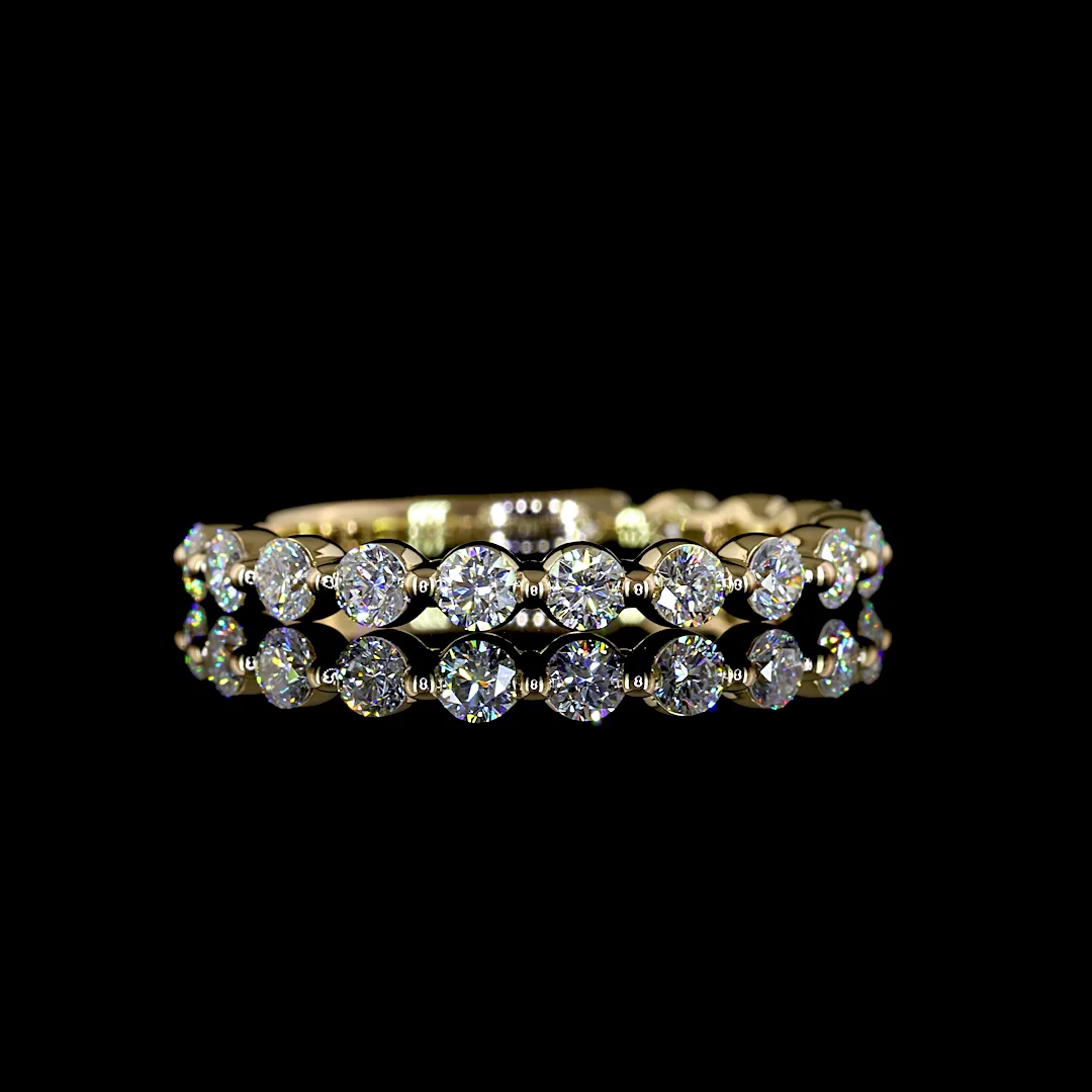 0.74 Cts 14k Yellow Gold Round Shape 3/4 Band Eternity Band