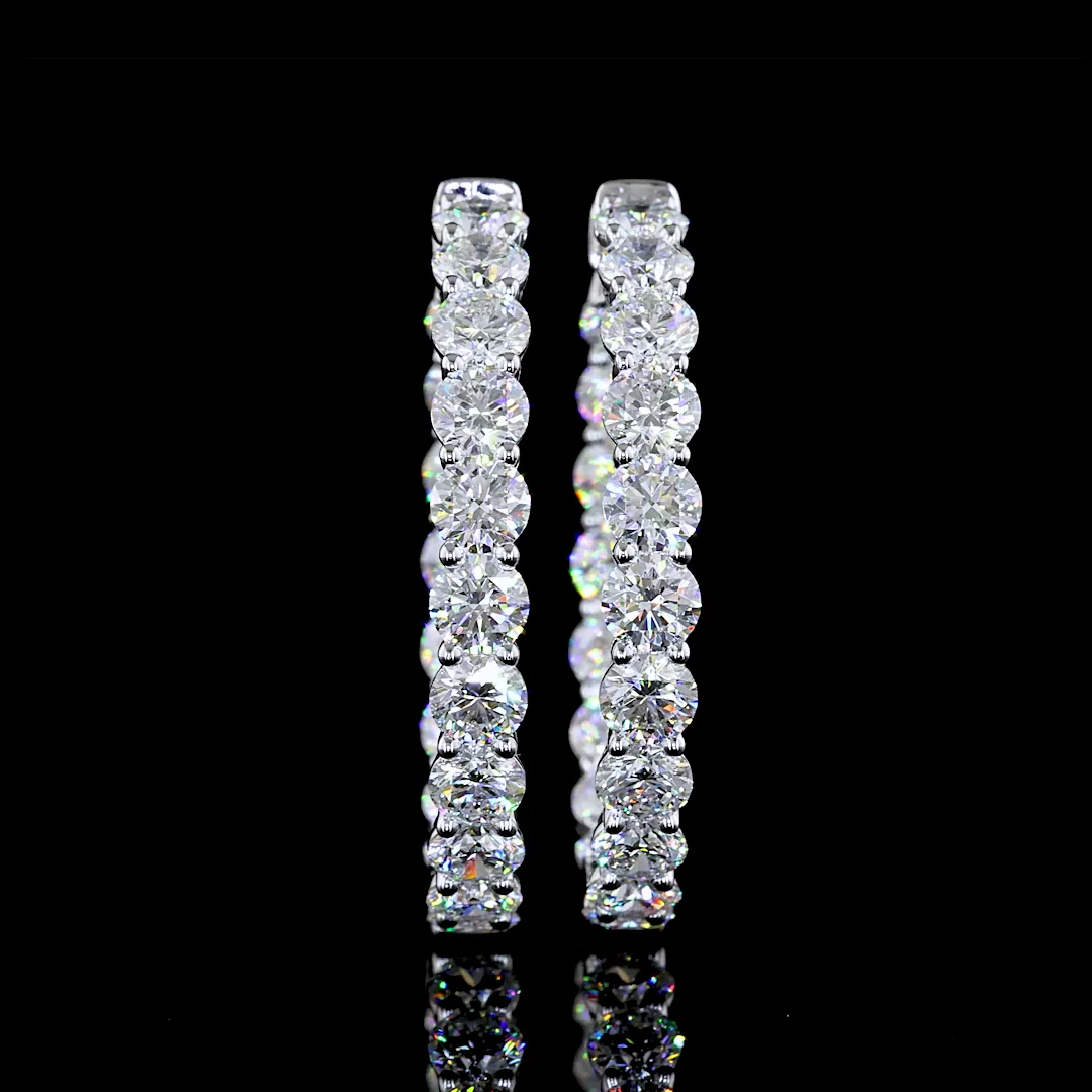 11.8 Cts Silver Round Shape Hoops Earring