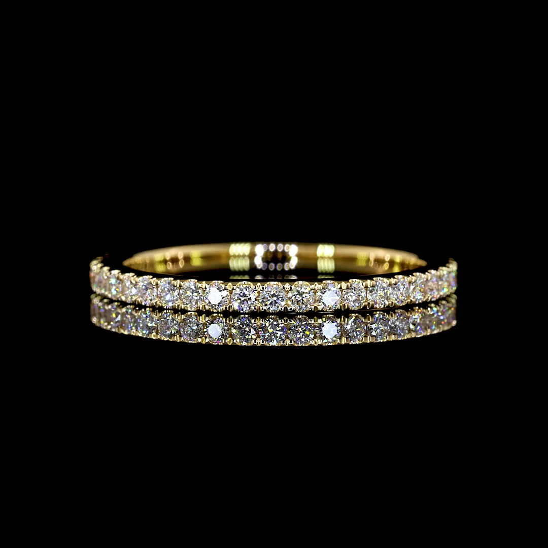 0.52 Cts 18k Yellow Gold Round Shape Eternity Band Eternity Band