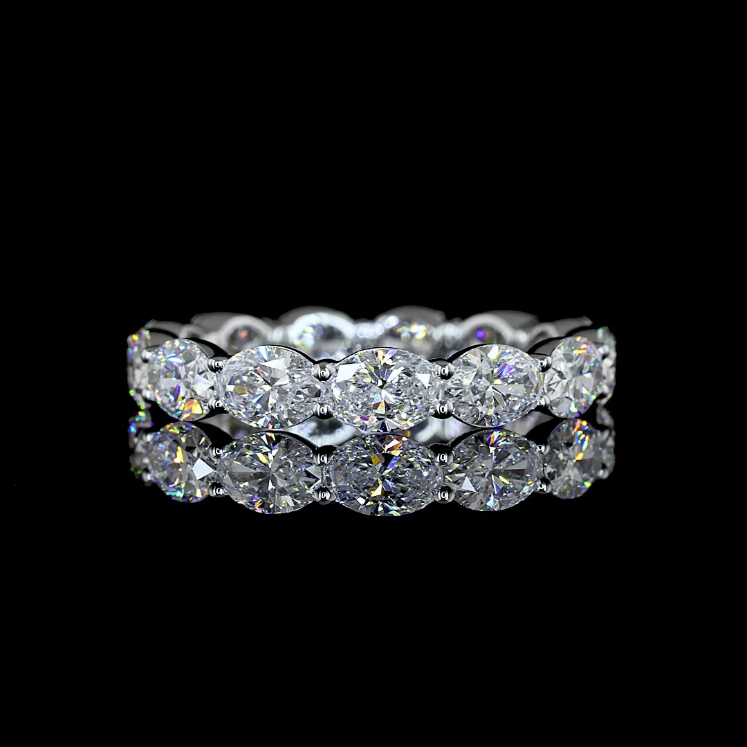 3.45 Cts 18k White Gold Oval Shape Eternity Band Eternity Band