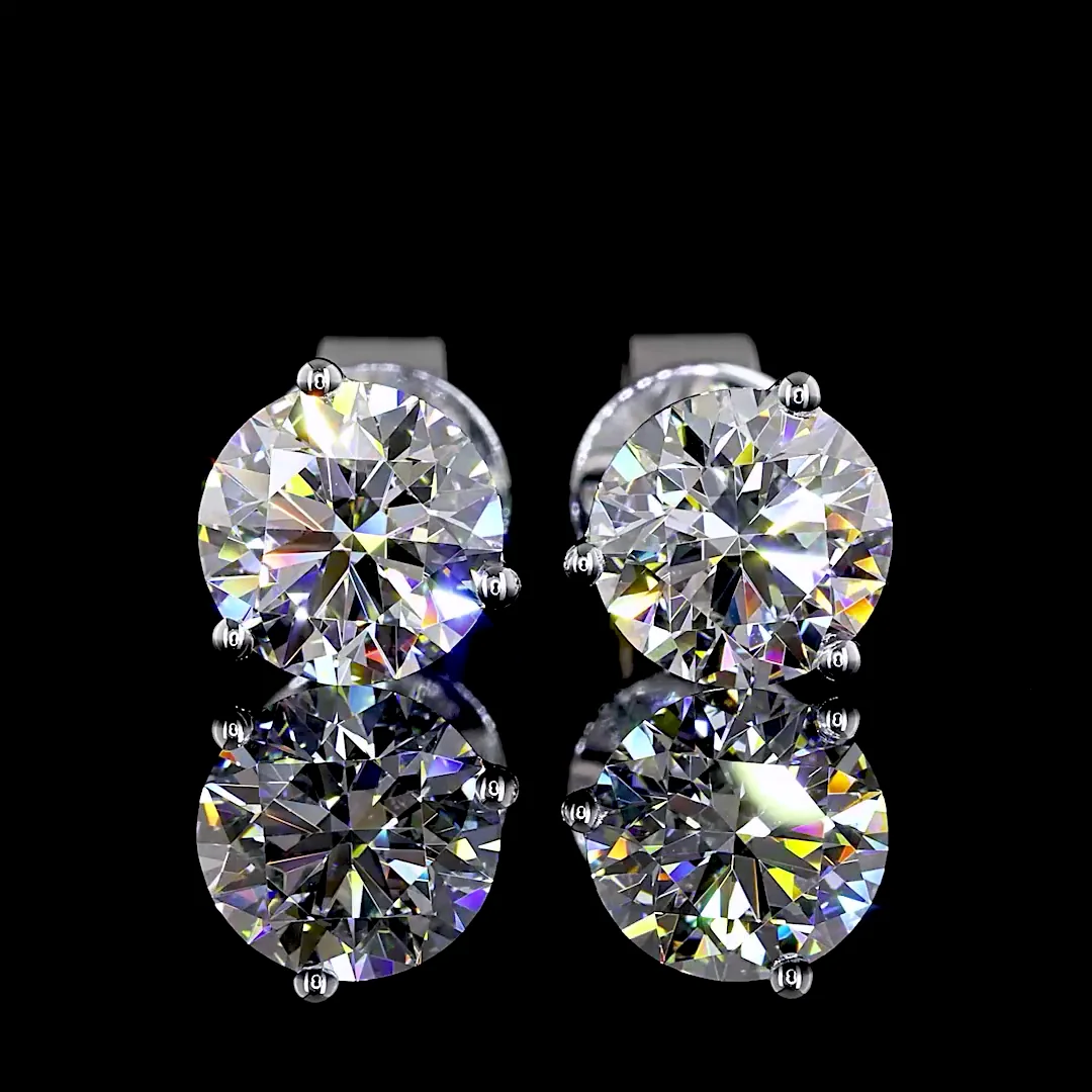 1.48 Cts 14k White Gold Round Shape Martini Earring