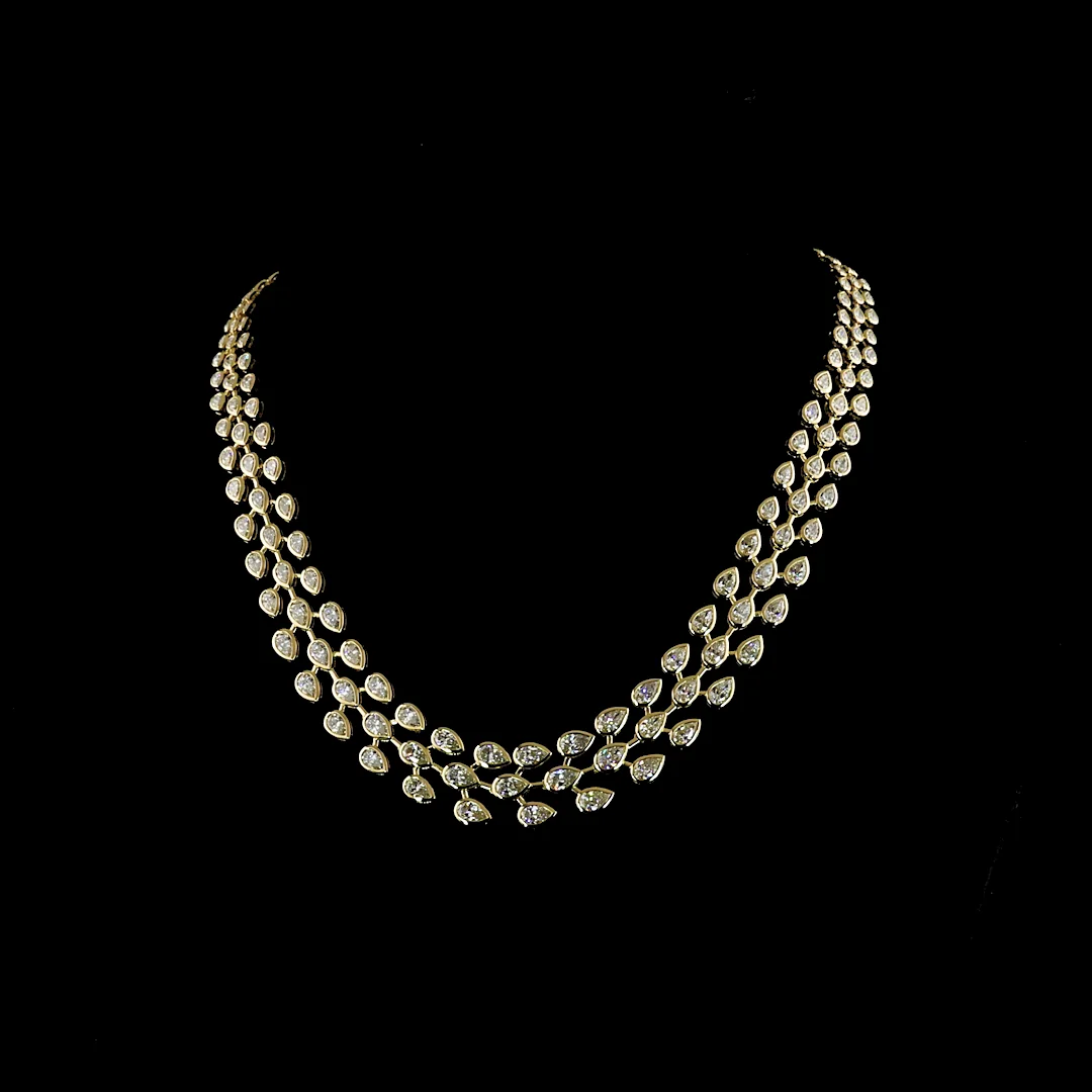 16.14 Cts 14k Yellow Gold Pear Shape Special Necklace