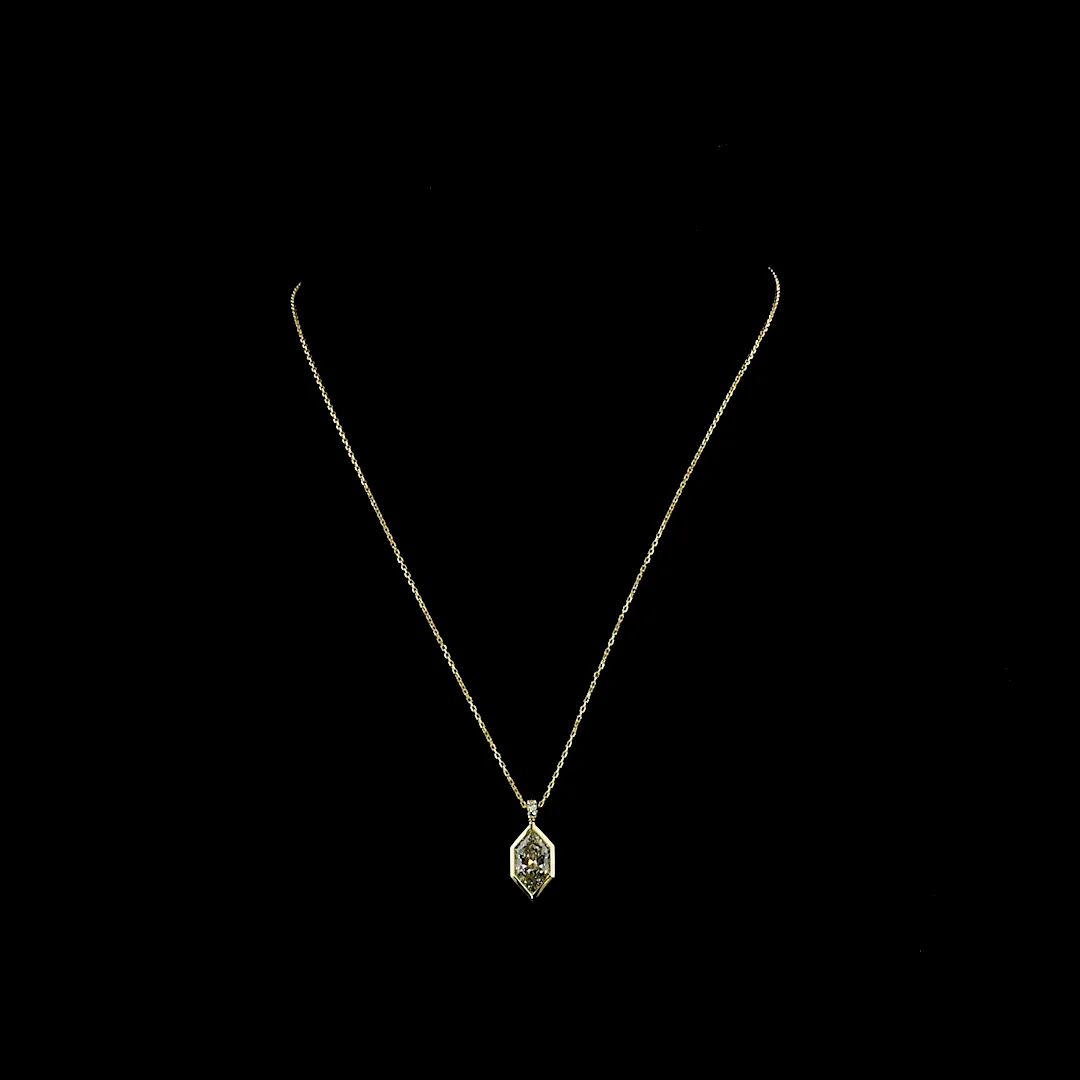 2.54 Cts 14k Yellow Gold Antique Marquise Shape Pendant Pendant