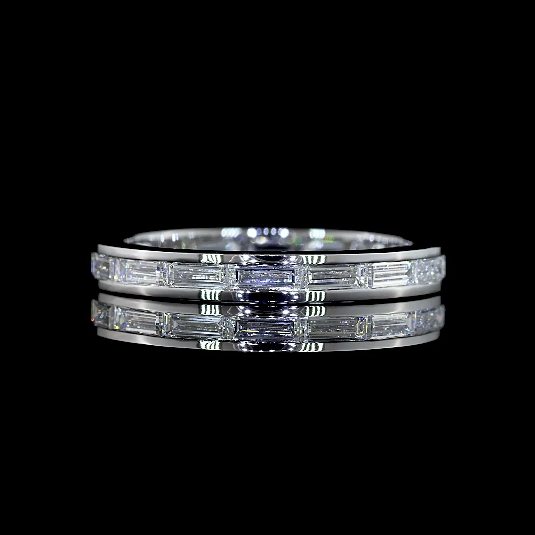 1.19 Cts 14k White Gold Baguette Shape Eternity Band Eternity Band