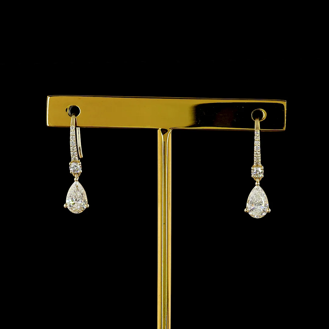 1.13 Cts 14k Yellow Gold Mix Shape Hanging Earring
