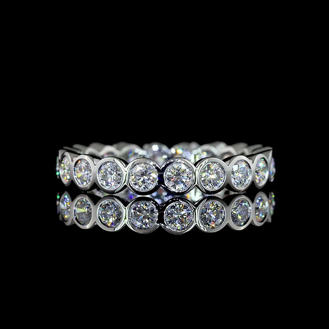 1.16 Cts Platinum Round Shape Eternity Band Eternity Band