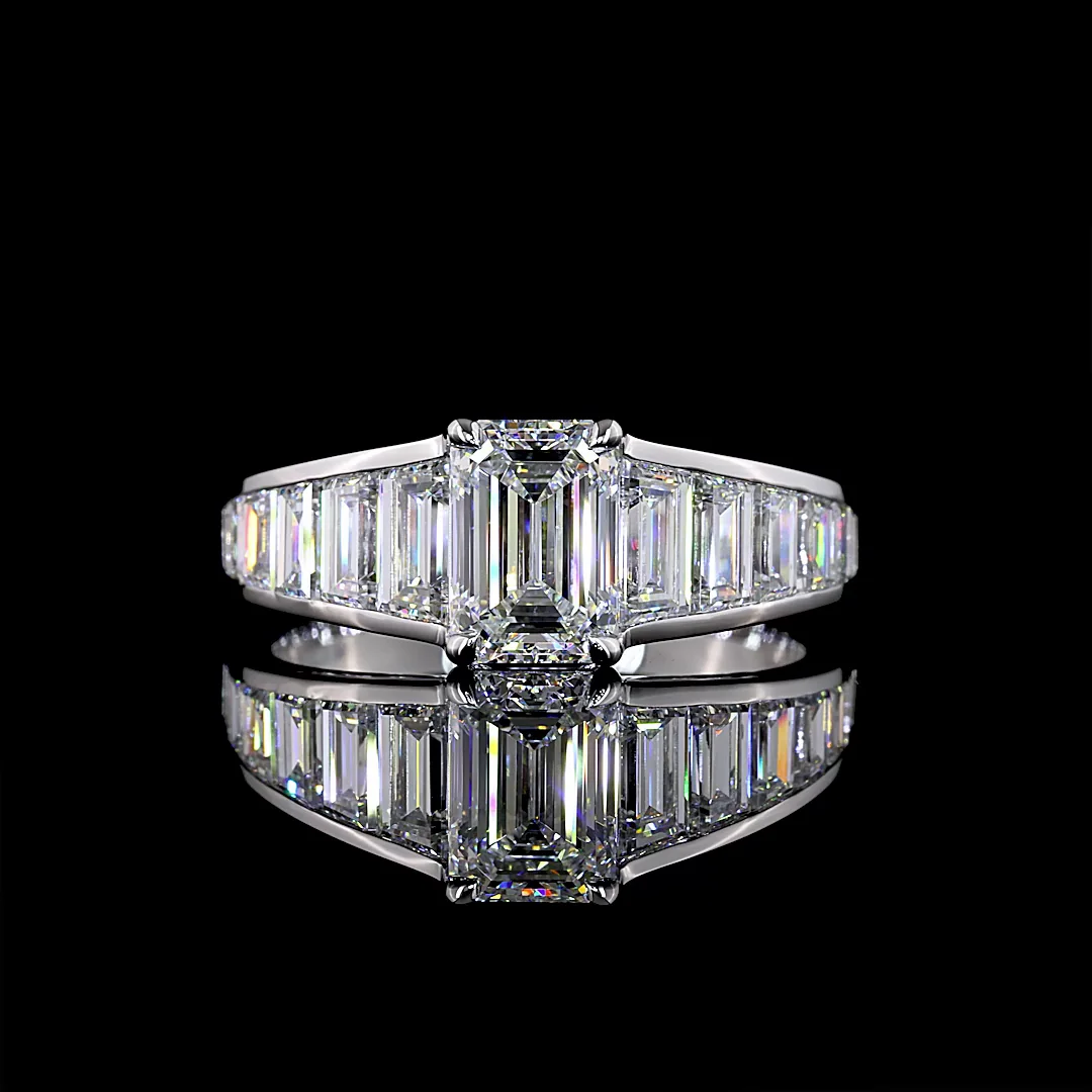 2.98 Cts 14k White Gold Mix Shape Special Ring
