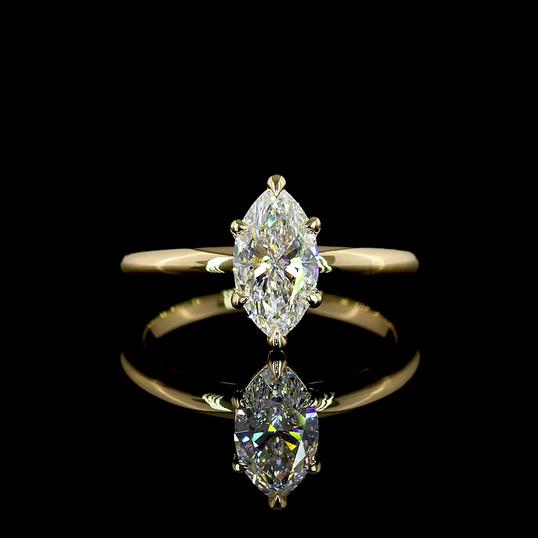 1.04 Cts 14k Yellow Gold Marquise Shape Solitaire Ring