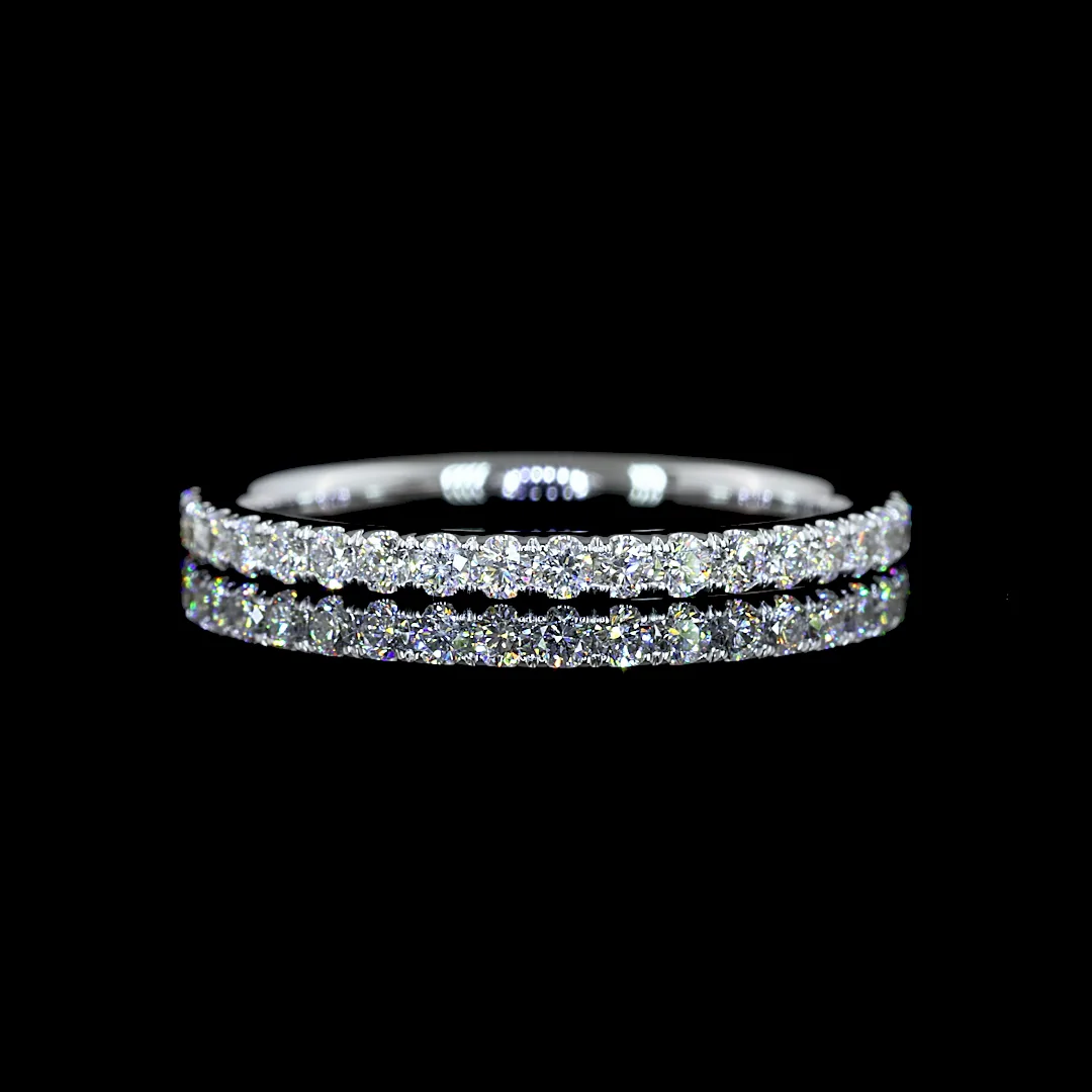 0.3 Cts 14k White Gold Round Shape 3/4 Band Eternity Band