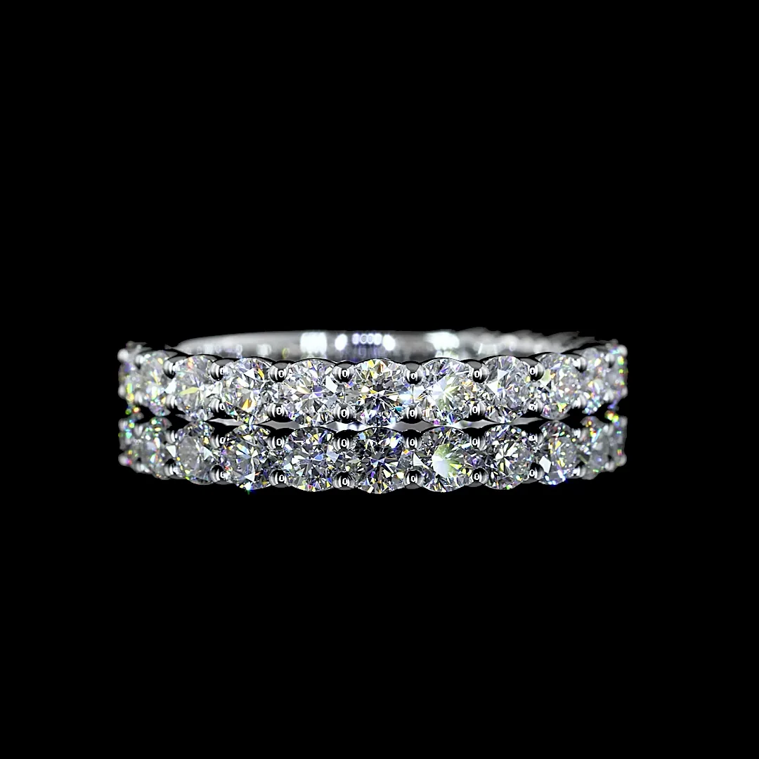 1.1 Cts 14k White Gold Round Shape 3/4 Band Eternity Band