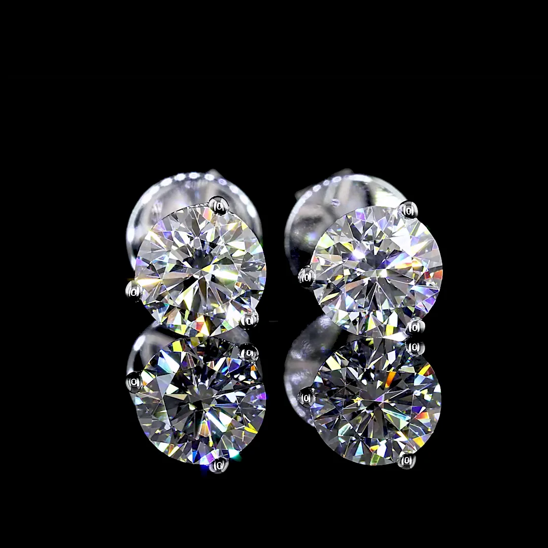 0.99 Cts 14k White Gold Round Shape Martini Earring