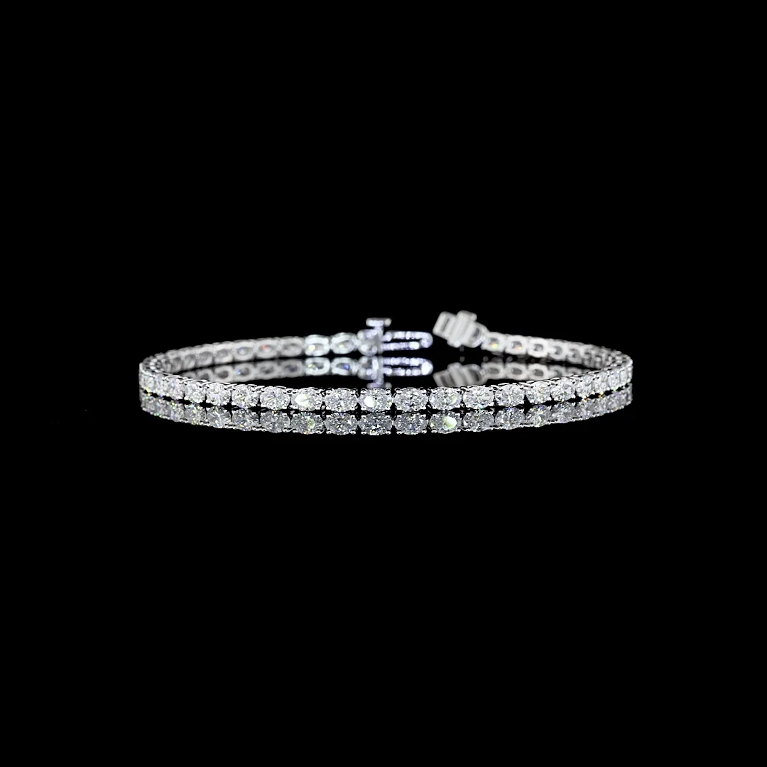 4.78 Cts 14k White Gold Oval Shape Tennis Bracelet