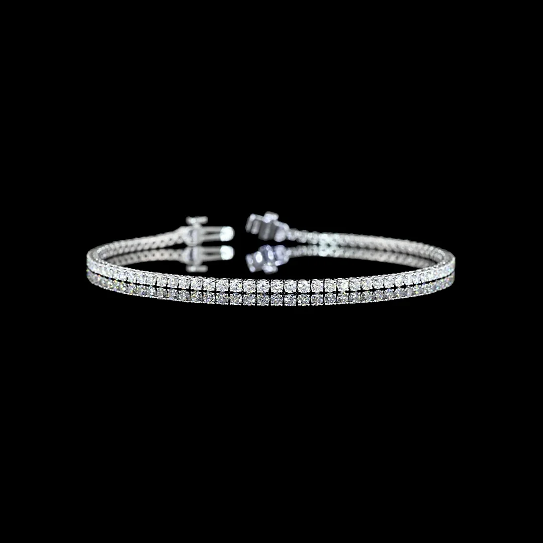 2.2 Cts 14k White Gold Round Shape Tennis Bracelet