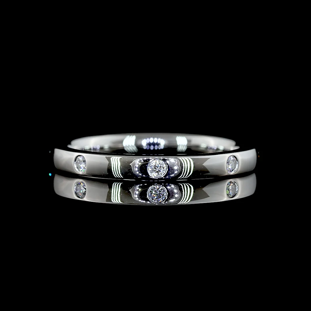 0.13 Cts Platinum Round Shape Eternity Band Eternity Band