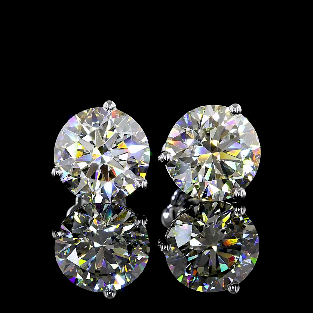 6.53 Cts 14k White Gold Round Shape Martini Earring