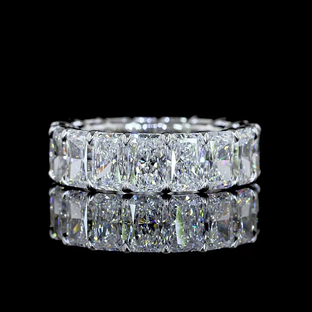 8.66 Cts 14k White Gold Radiant Shape Eternity Band Eternity Band