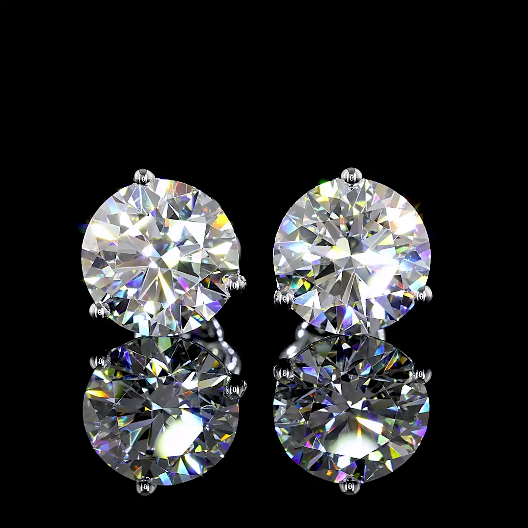5.16 Cts 14k White Gold Round Shape Martini Earring