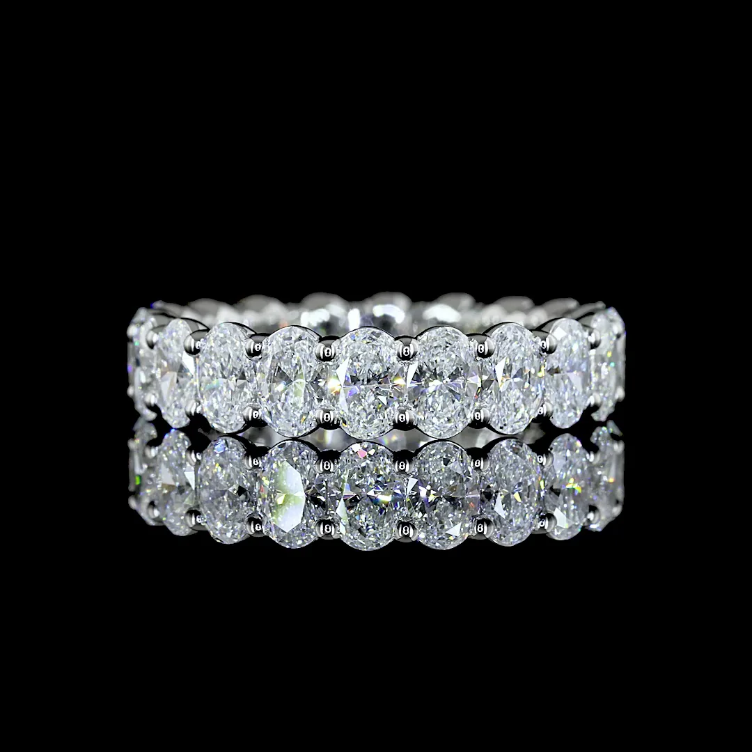 2.97 Cts Platinum Oval Shape Eternity Band Eternity Band