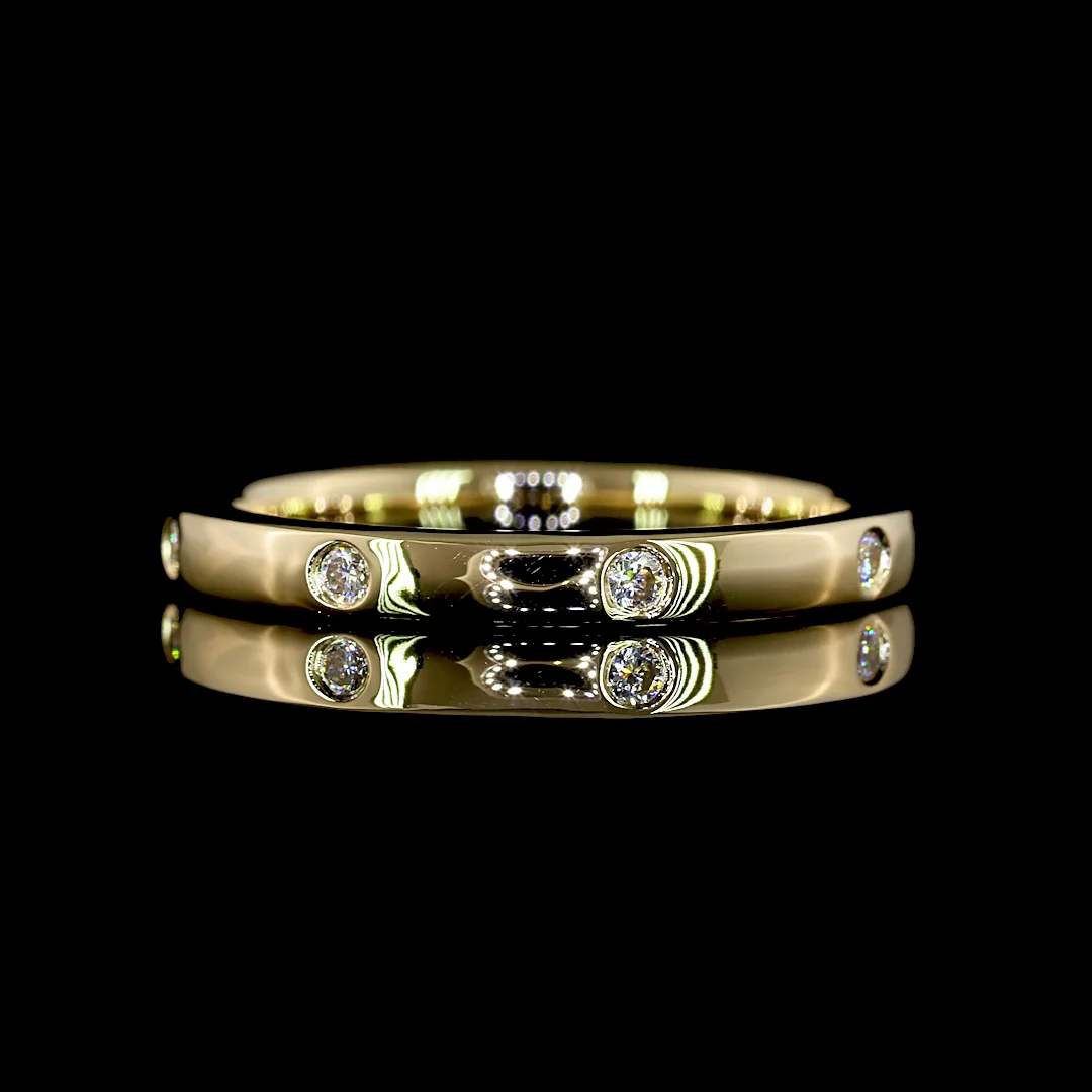 0.14 Cts 14k Yellow Gold Round Shape Eternity Band Eternity Band