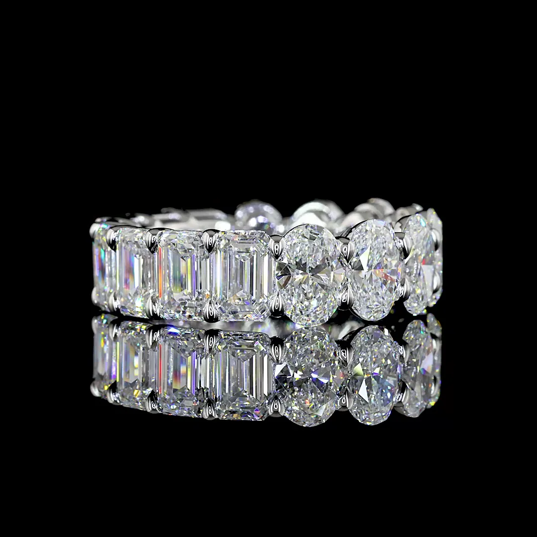 8.6 Cts 14k White Gold Mix Shape Eternity Band Eternity Band