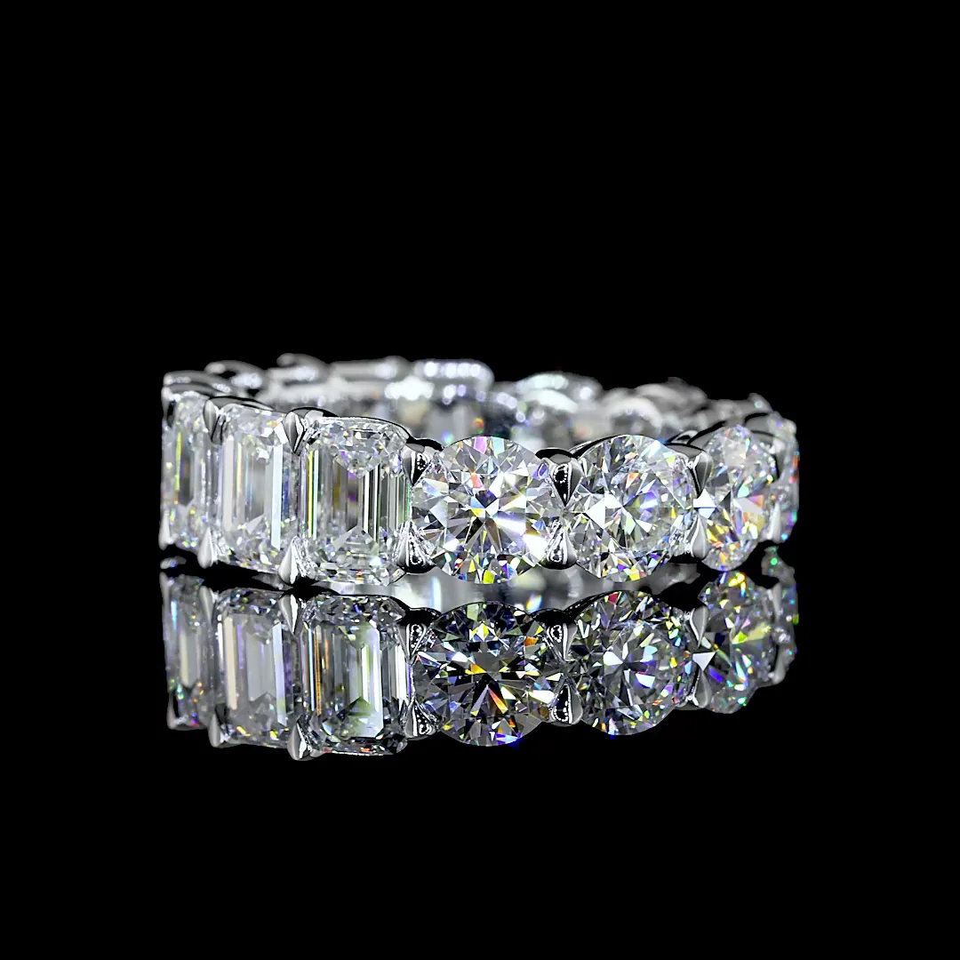 8.2 Cts 14k White Gold Mix Shape Eternity Band Eternity Band