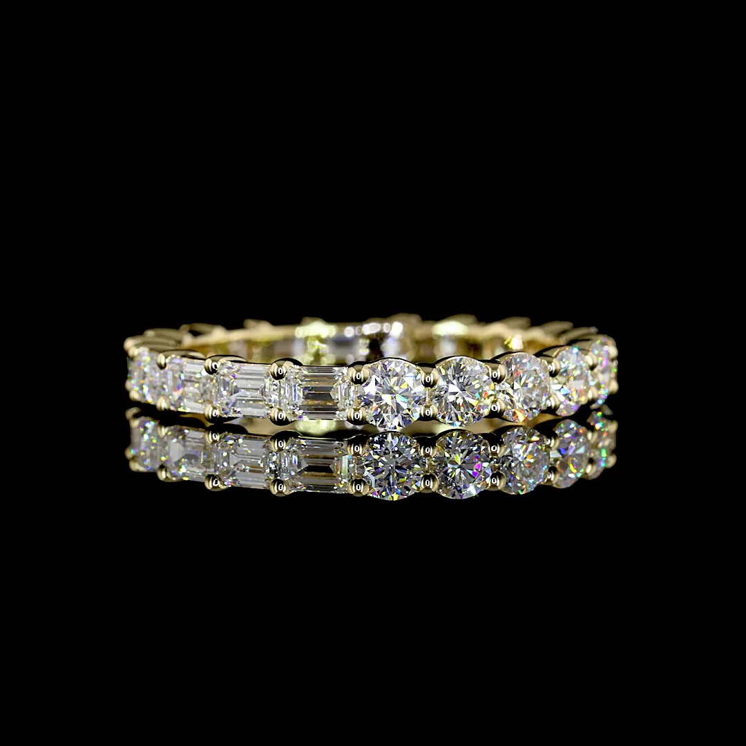1.87 Cts 14k Yellow Gold Mix Shape Eternity Band Eternity Band
