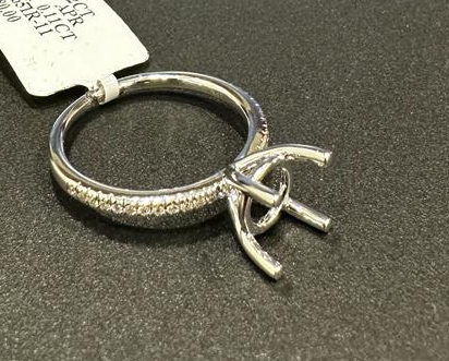 0.67 Cts 14k White Gold Round Shape Half Eternity Eternity Band