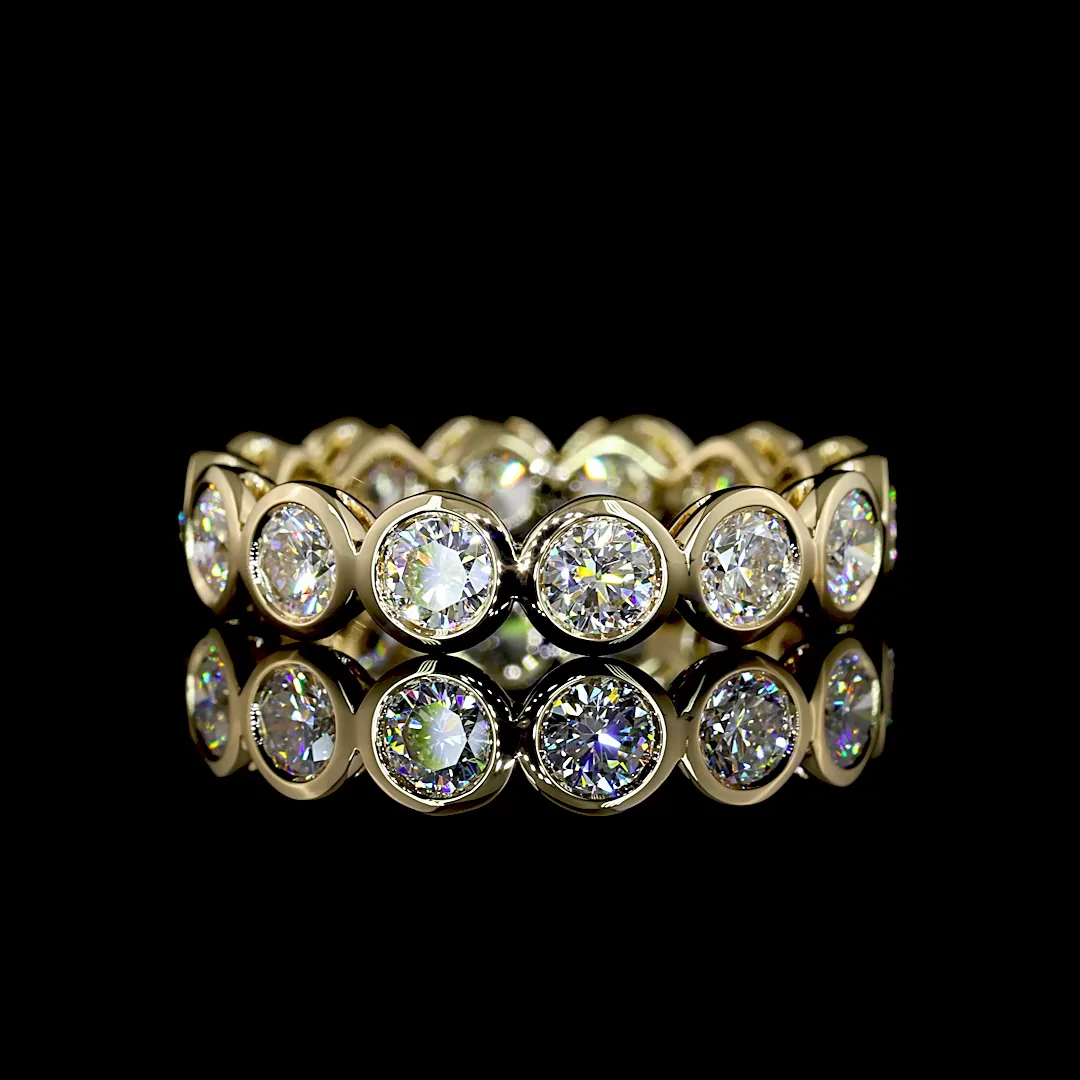 1.86 Cts 14k Yellow Gold Round Shape Eternity Band Eternity Band
