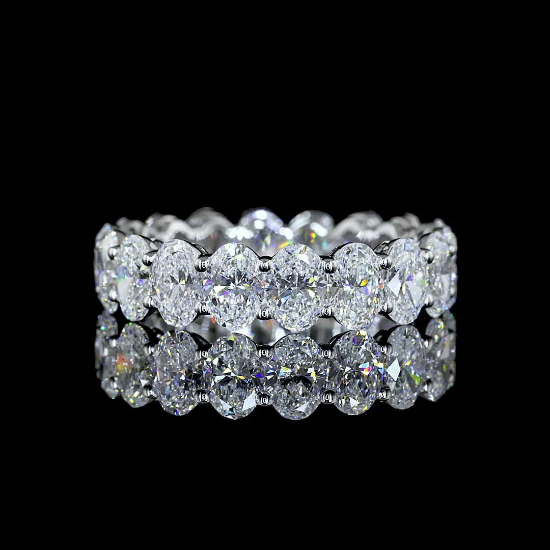 4.77 Cts 14k White Gold Oval Shape Eternity Band Eternity Band