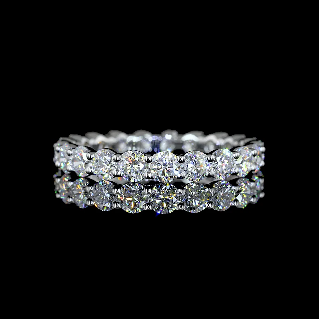 4.27 Cts 14k White Gold Oval Shape 3/4 Band Eternity Band