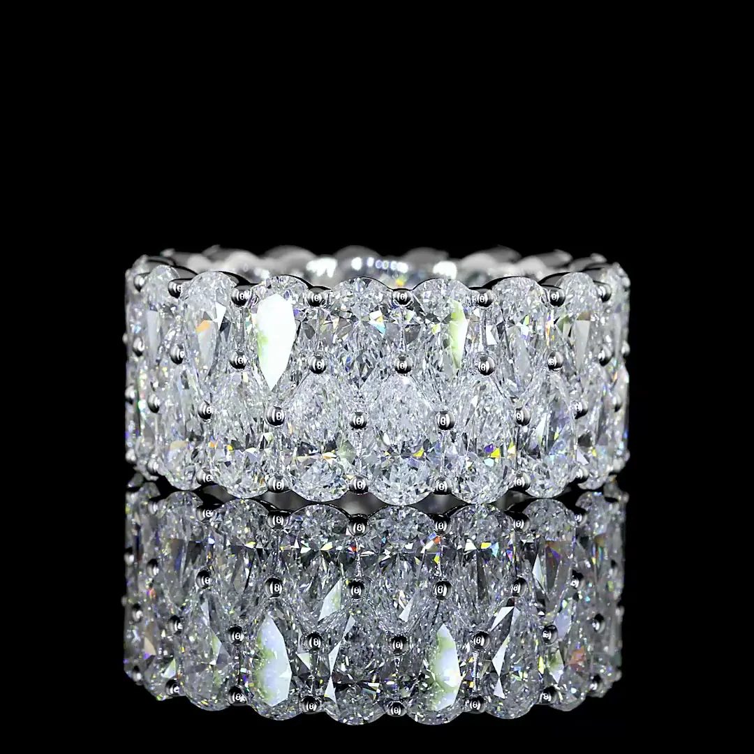 10.01 Cts 14k White Gold Pear Shape Eternity Band Eternity Band