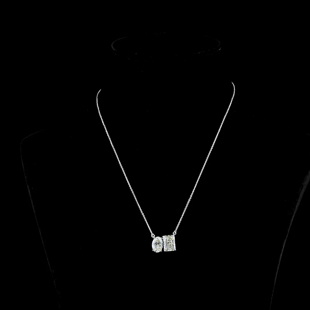 4.82 Cts 14k White Gold Mix Shape Pendant Pendant