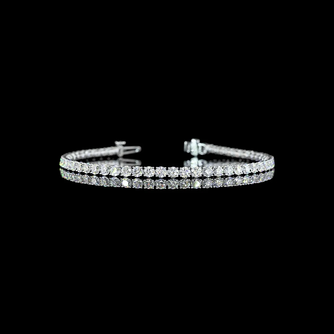 4.99 Cts 14k White Gold Round Shape Tennis Bracelet