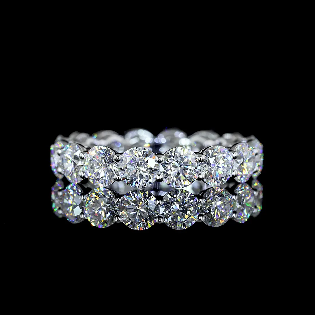 4.46 Cts 14k White Gold Round Shape Eternity Band Eternity Band