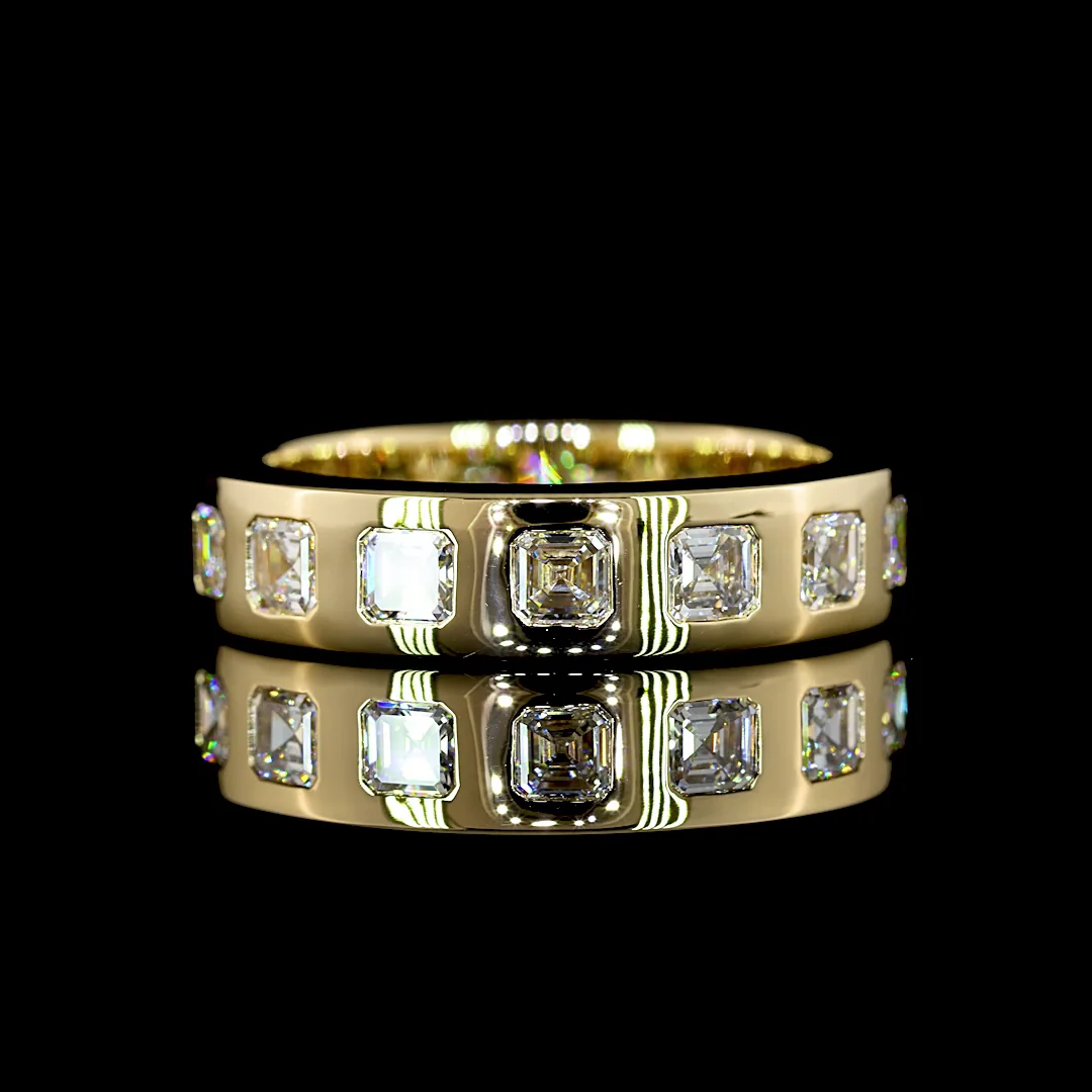 3.58 Cts 14k Yellow Gold Asscher Shape Eternity Band Eternity Band