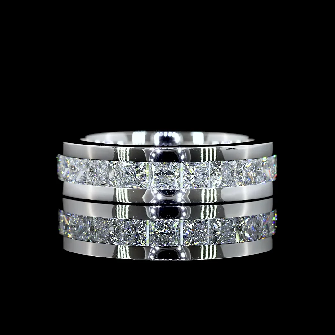 4.36 Cts 14k White Gold Princess Shape Eternity Band Eternity Band