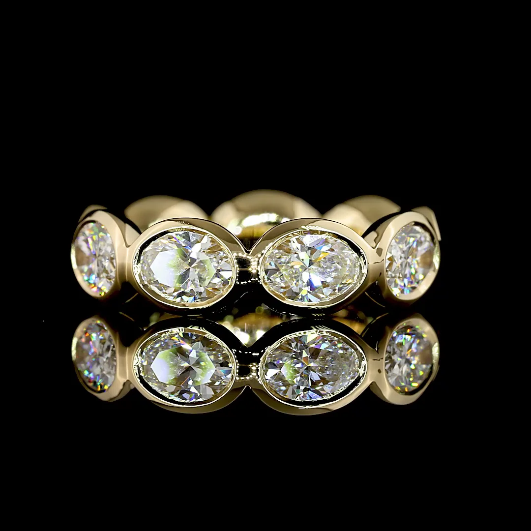 2.09 Cts 14k Yellow Gold Heart Shape Eternity Band Eternity Band