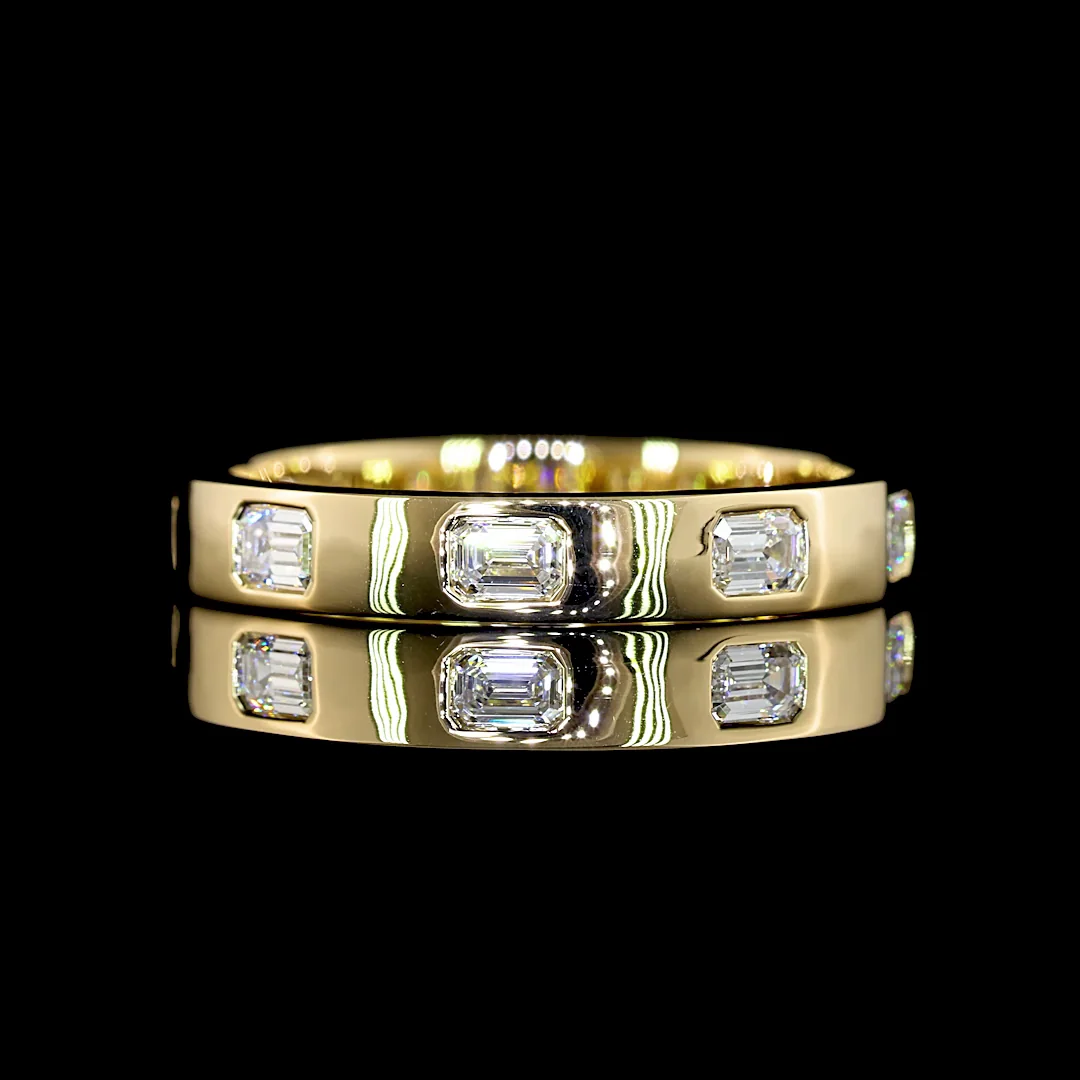 0.5 Cts 14k Yellow Gold Emerald Shape Eternity Band Eternity Band