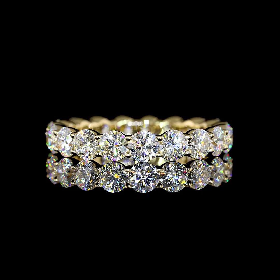 2.92 Cts 14k Yellow Gold Round Shape Eternity Band Eternity Band