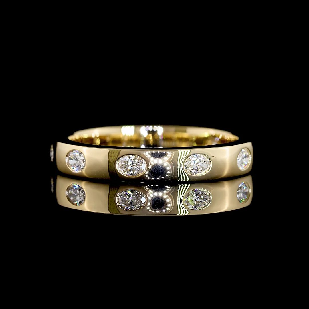 0.39 Cts 14k Yellow Gold Oval Shape Eternity Band Eternity Band