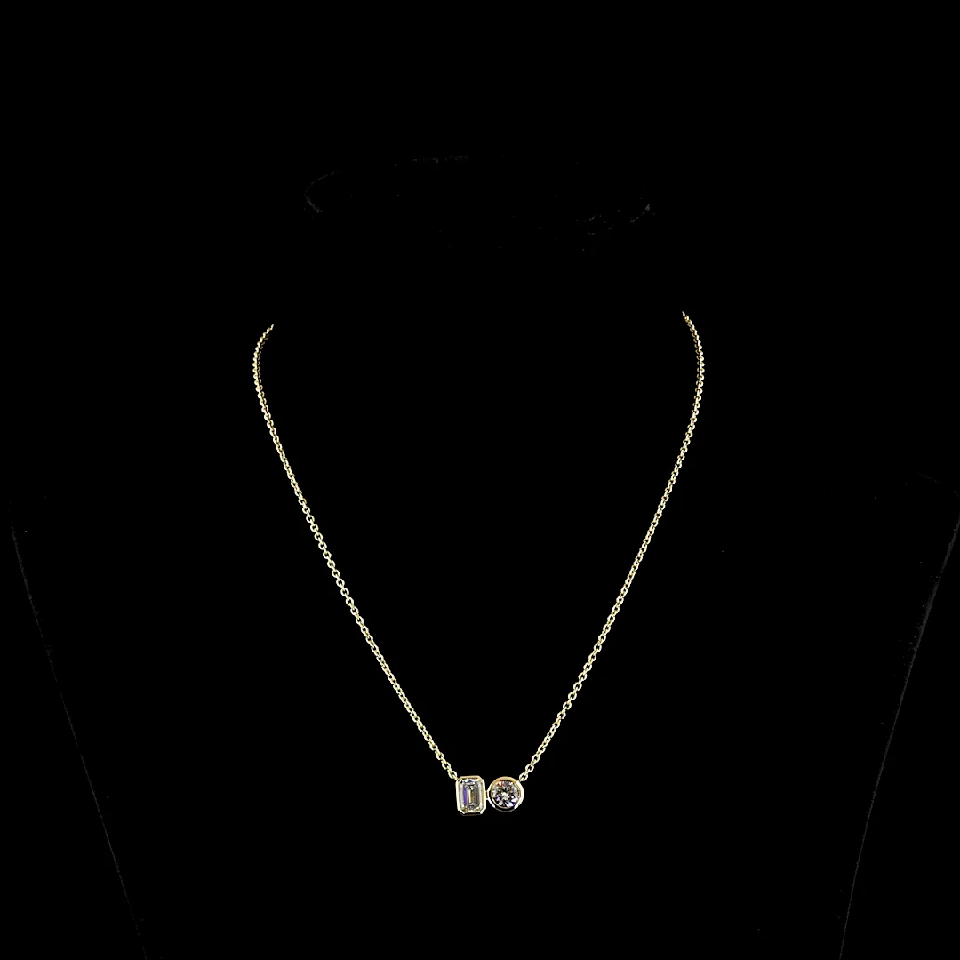 2.22 Cts 14k Yellow Gold Mix Shape Pendant Pendant