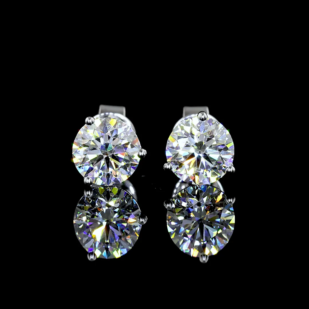1.82 Cts 14k White Gold Round Shape Martini Earring