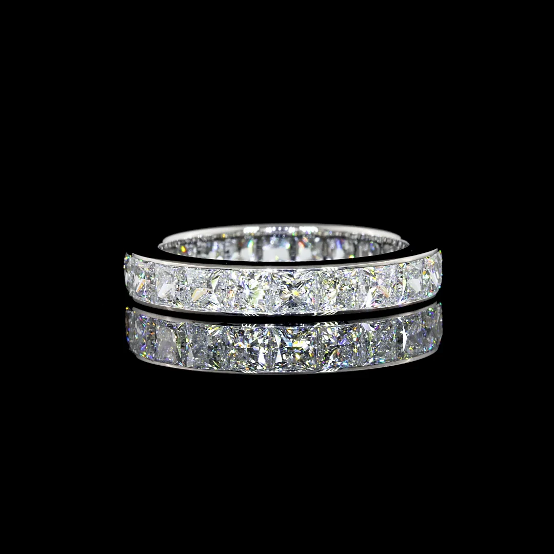 2.96 Cts 14k White Gold Princess Shape Eternity Band Eternity Band