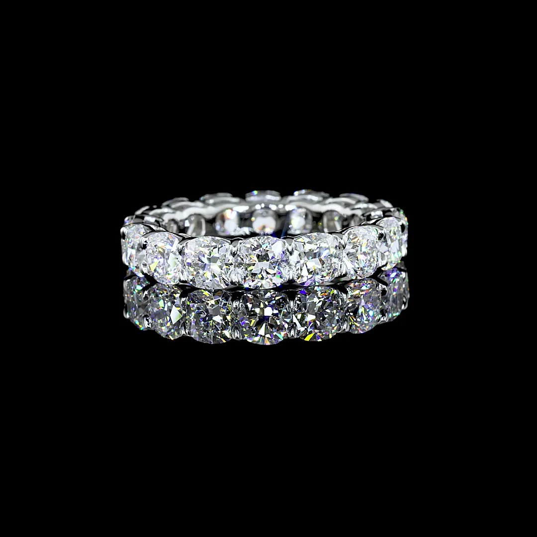 5.03 Cts Platinum Square Cushion Brilliant Shape Eternity Band Eternity Band