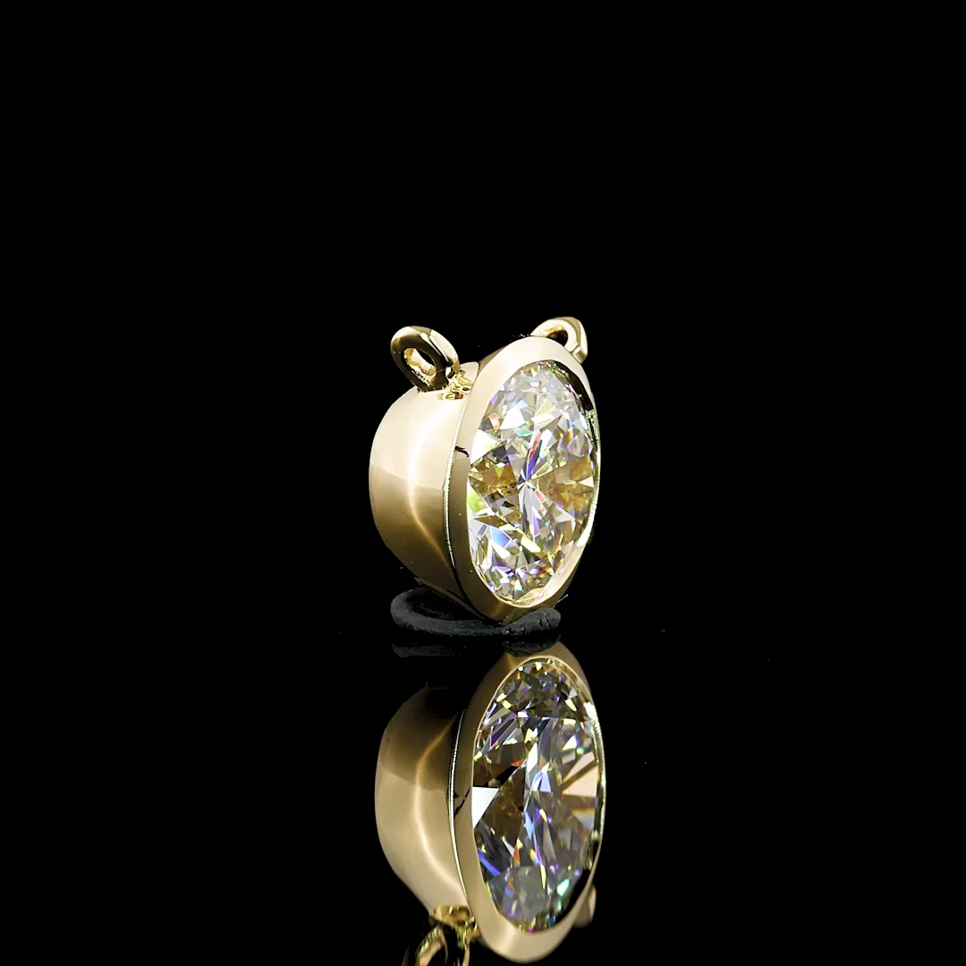 1.05 Cts 14k Yellow Gold Round Shape Solitaire Pendant