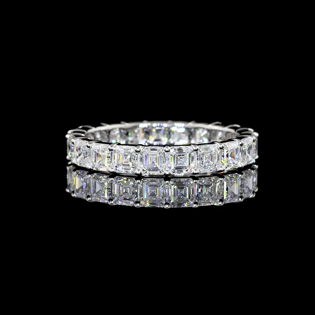 2.85 Cts 14k White Gold Asscher Shape Eternity Band Eternity Band