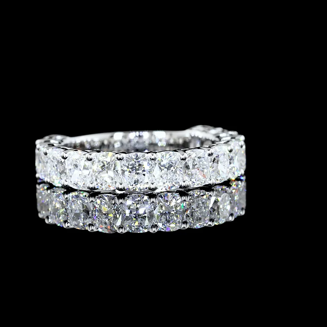 2.77 Cts 14k White Gold Cushion Brilliant Shape 3/4 Band Eternity Band