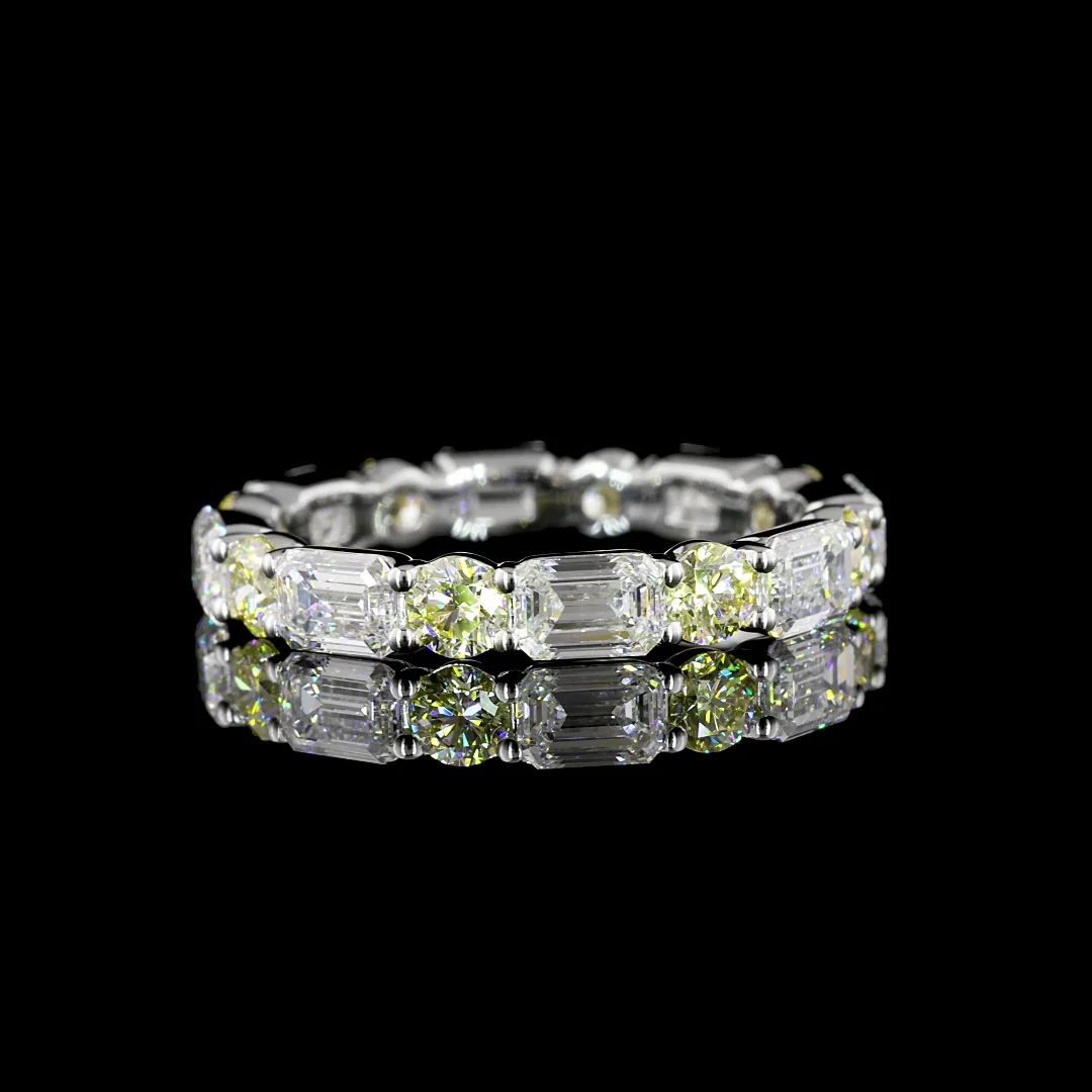 2.86 Cts 14k White Gold Mix Shape Eternity Band Eternity Band