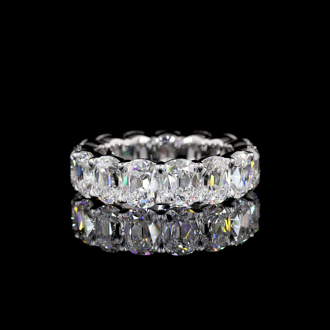 7.9 Cts 14k White Gold Antique Cushion Shape Eternity Band Eternity Band